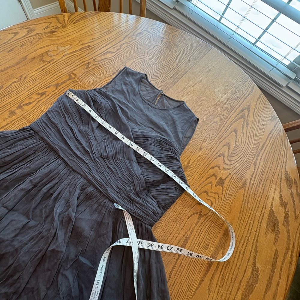 J. Crew Clara Silk Chiffon Coctail Party Dinner Dress in Gray - Picture 4 of 10